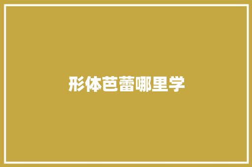 形体芭蕾哪里学