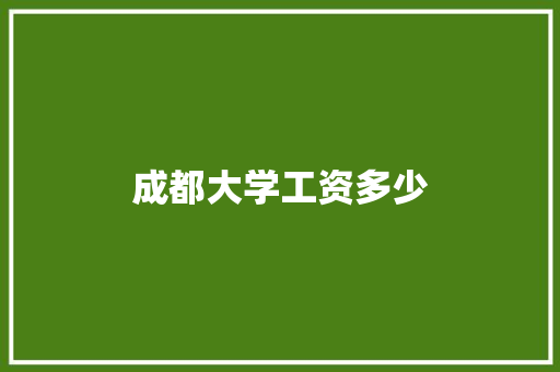 成都大学工资多少