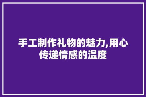 手工制作礼物的魅力,用心传递情感的温度
