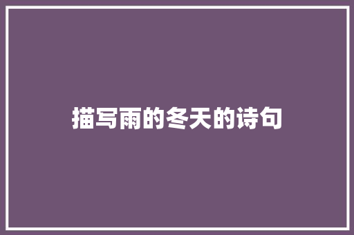 描写雨的冬天的诗句