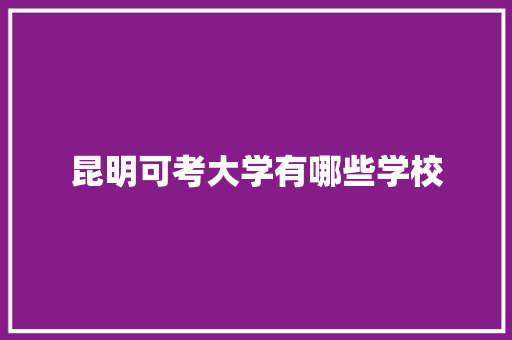 昆明可考大学有哪些学校