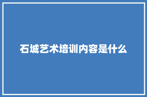 石城艺术培训内容是什么