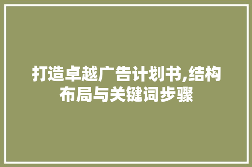 打造卓越广告计划书,结构布局与关键词步骤
