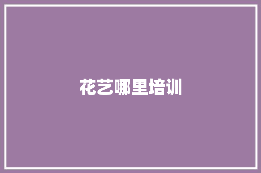 花艺哪里培训