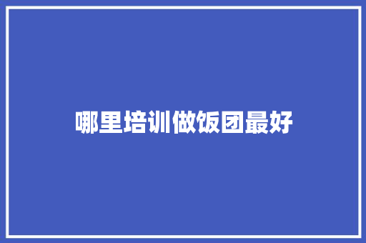 哪里培训做饭团最好