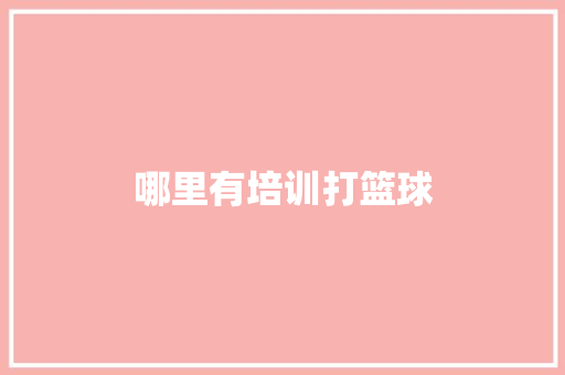 哪里有培训打篮球