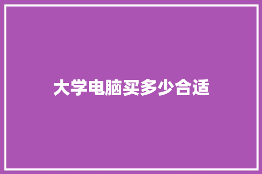 大学电脑买多少合适