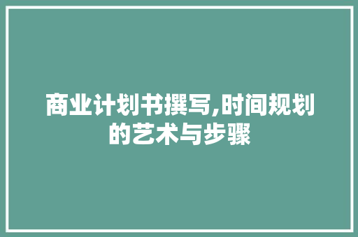 商业计划书撰写,时间规划的艺术与步骤