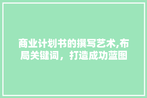 商业计划书的撰写艺术,布局关键词，打造成功蓝图