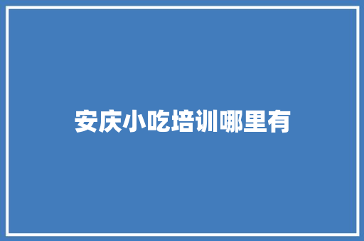 安庆小吃培训哪里有 国学经典