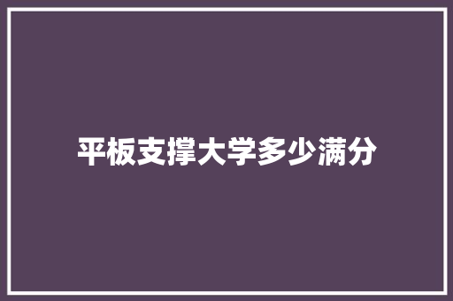 平板支撑大学多少满分