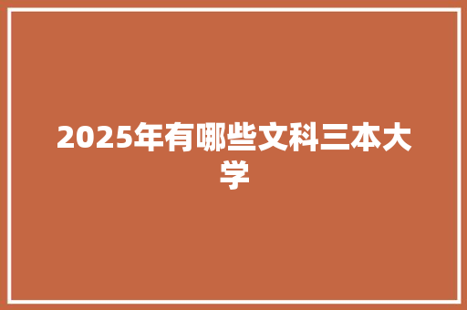2025年有哪些文科三本大学
