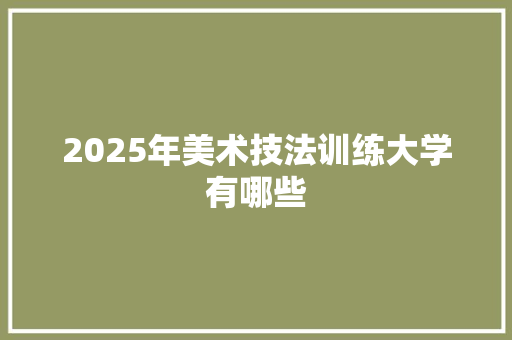 2025年美术技法训练大学有哪些