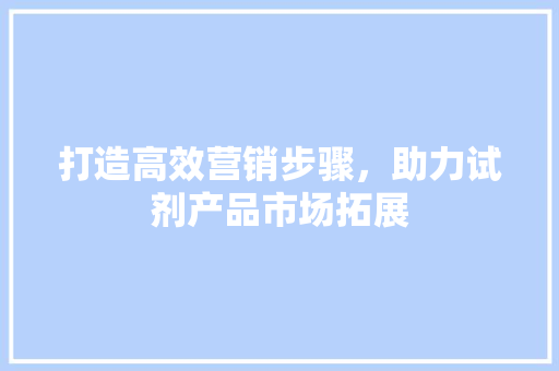 打造高效营销步骤，助力试剂产品市场拓展 成语大全