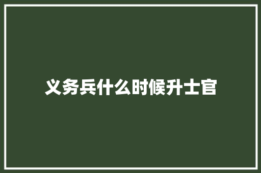 义务兵什么时候升士官