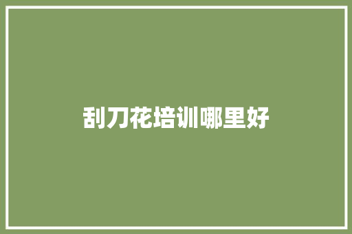 刮刀花培训哪里好 国学经典