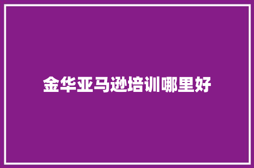 金华亚马逊培训哪里好