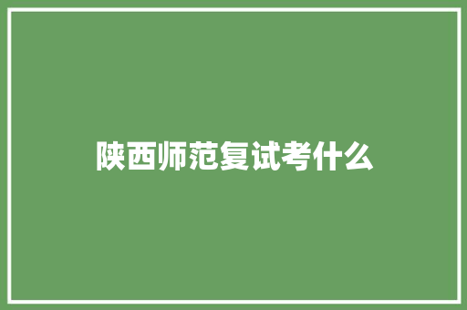 陕西师范复试考什么