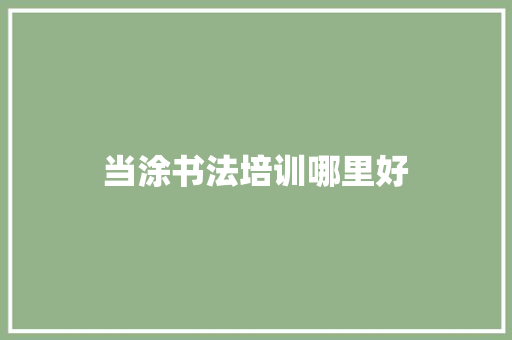 当涂书法培训哪里好