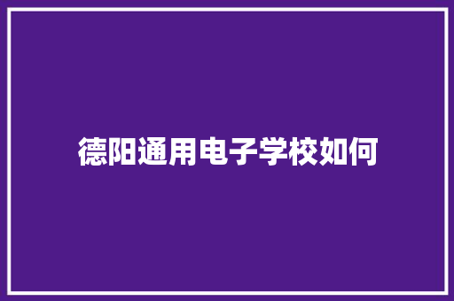 德阳通用电子学校如何