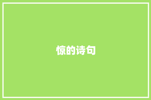 惊的诗句