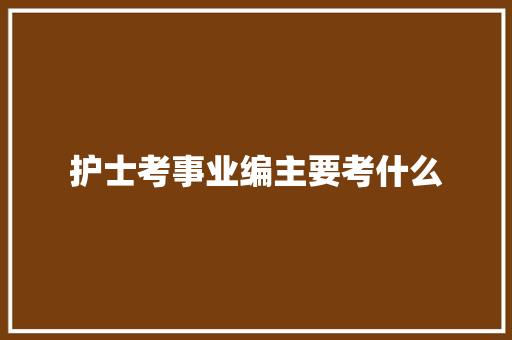 护士考事业编主要考什么