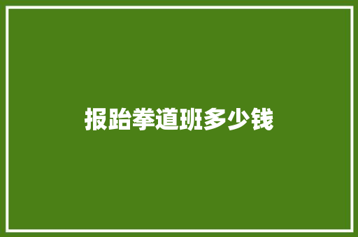 报跆拳道班多少钱
