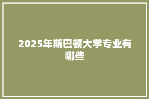 2025年斯巴顿大学专业有哪些