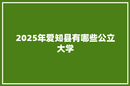 2025年爱知县有哪些公立大学
