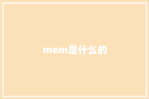 mem是什么的