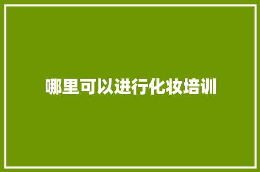 哪里可以进行化妆培训