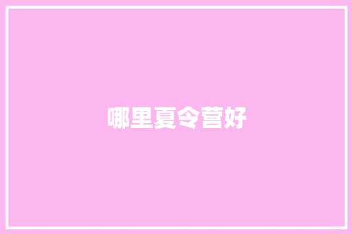 哪里夏令营好