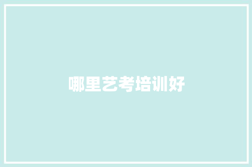 哪里艺考培训好