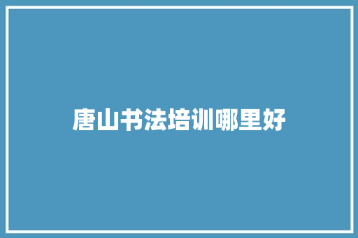 唐山书法培训哪里好