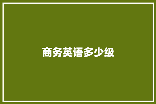 商务英语多少级