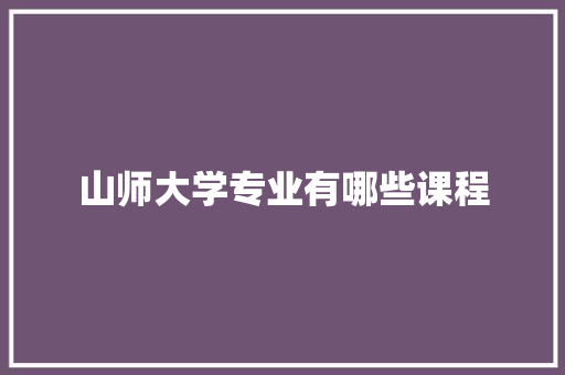 山师大学专业有哪些课程