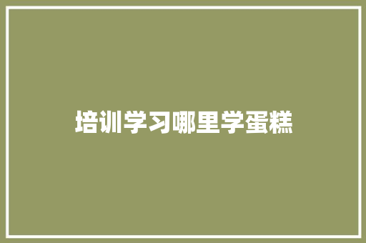 培训学习哪里学蛋糕