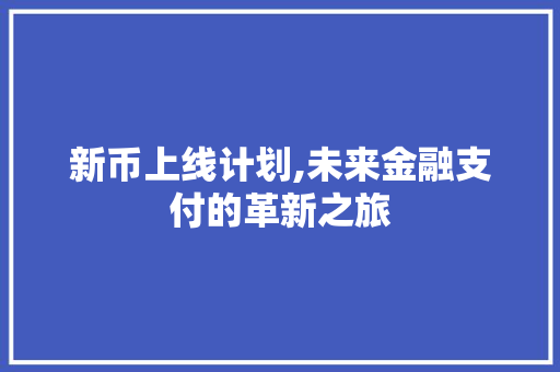 新币上线计划,未来金融支付的革新之旅