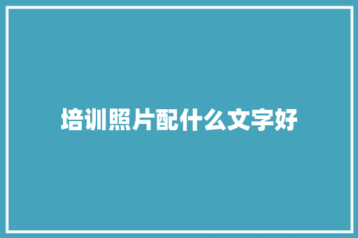 培训照片配什么文字好 工作计划
