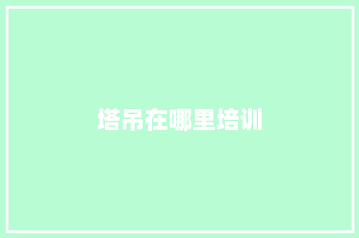塔吊在哪里培训 工作总结