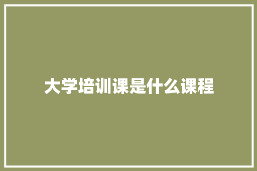 大学培训课是什么课程