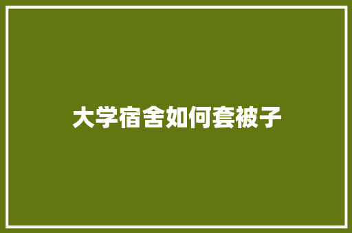大学宿舍如何套被子