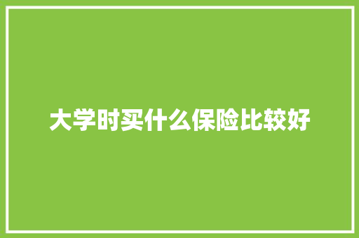 大学时买什么保险比较好
