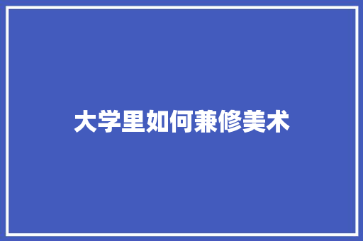 大学里如何兼修美术