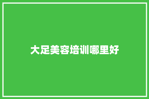 大足美容培训哪里好