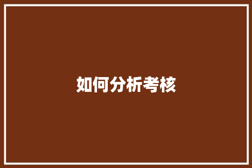 如何分析考核