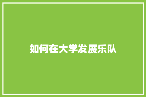如何在大学发展乐队