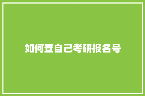 如何查自己考研报名号