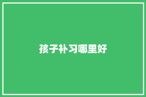 孩子补习哪里好
