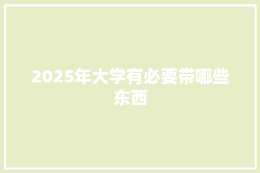 2025年大学有必要带哪些东西